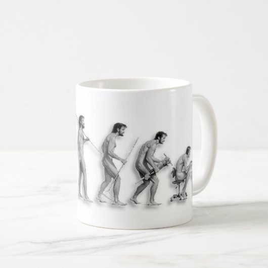 Die Evolution des Mannes verbessert Kaffeetasse (VorderseiteRechts)