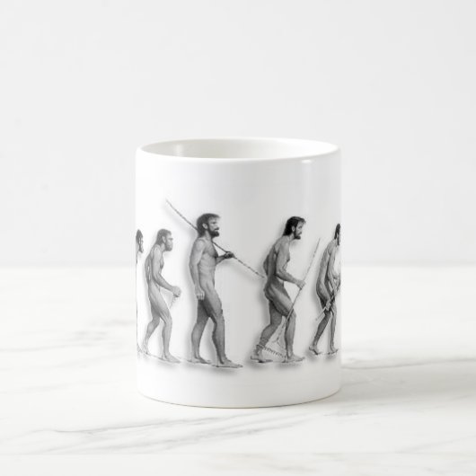 Die Evolution des Mannes verbessert Kaffeetasse (Mittel)