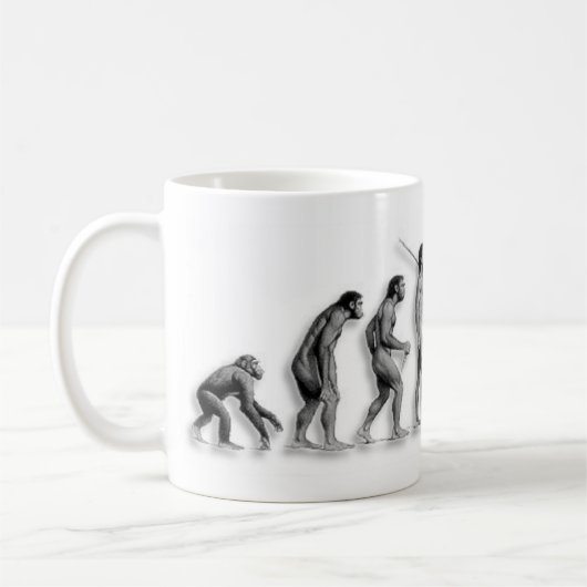 Die Evolution des Mannes verbessert Kaffeetasse (Links)