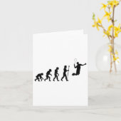 Die Evolution eines Badminton-Spielers - Funny Karte (Gelbe Blume)