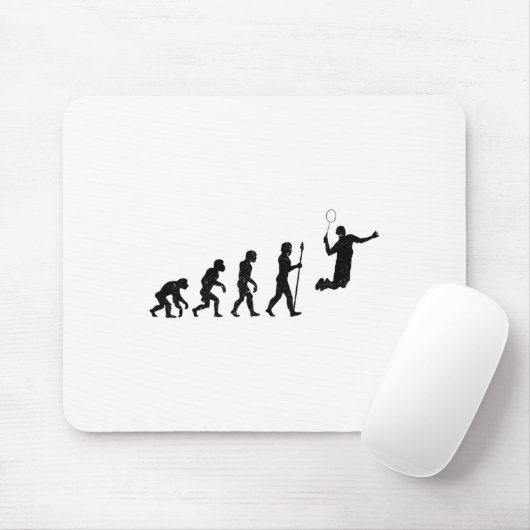 Die Evolution eines Badminton-Spielers - Funny Mousepad (Mit Mouse)