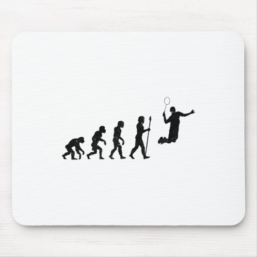 Die Evolution eines Badminton-Spielers - Funny Mousepad (Vorne)