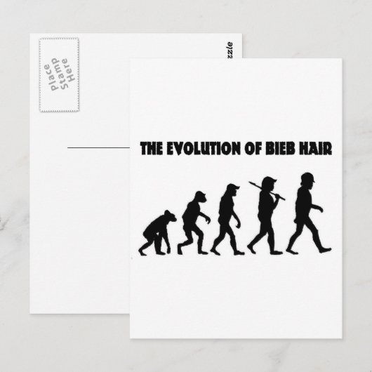 Die Evolution von B Hair Postkarte (Vorne/Hinten)