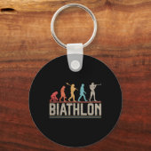 Die Evolution von Biathlon Target Shooting XC Skii Schlüsselanhänger (Vorderseite)
