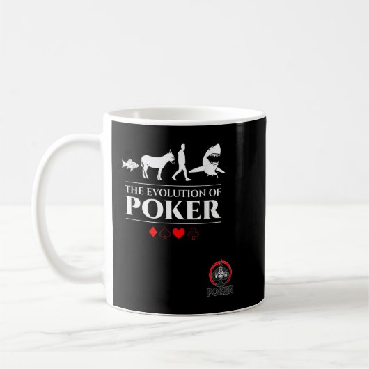 Die Evolution von Poker Fisch Donkey Man Card Shar Kaffeetasse (Links)