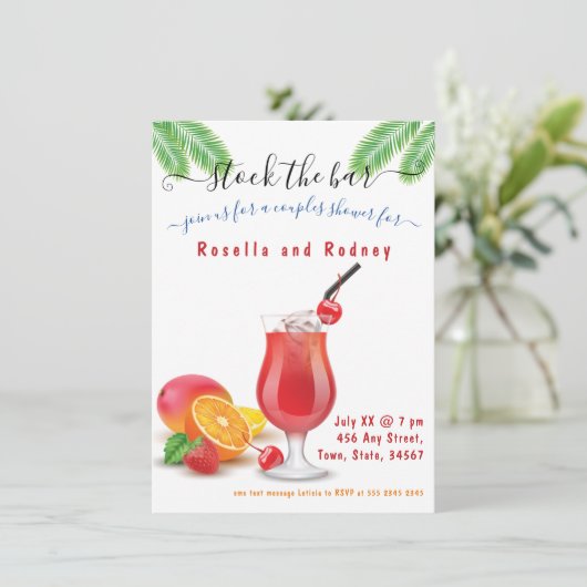 Die exklusivste Bar-Dusche Einladung (Stehend Vorderseite)