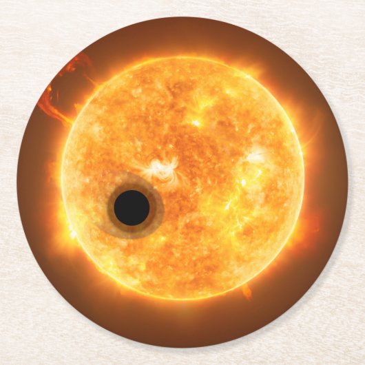 Die Exoplanet Wasp-107b ist ein Gasriese Runder Pappuntersetzer (Vorderseite)