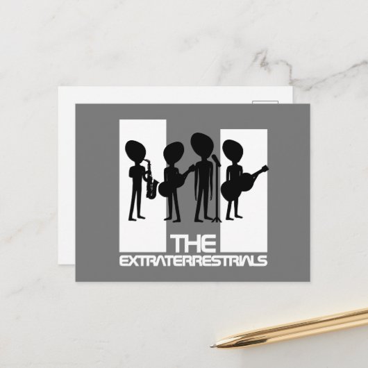 Die Extraterreste, Alien Postkarte (Vorderseite/Rückseite Beispiel)