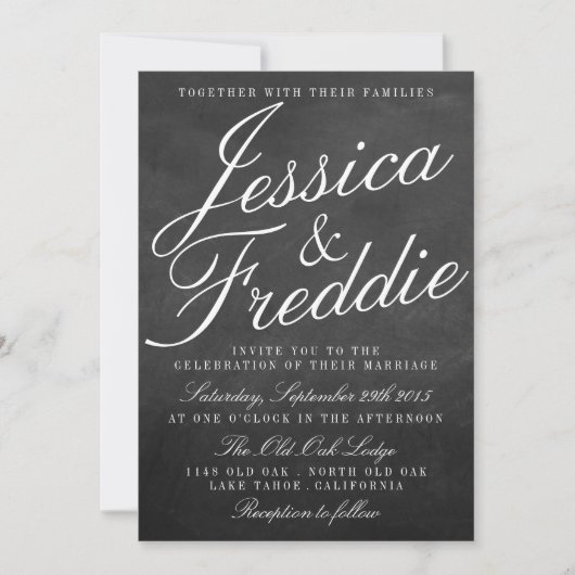 Die Extravagante Chalkboard-Hochzeitskollektion Einladung (Vorderseite)