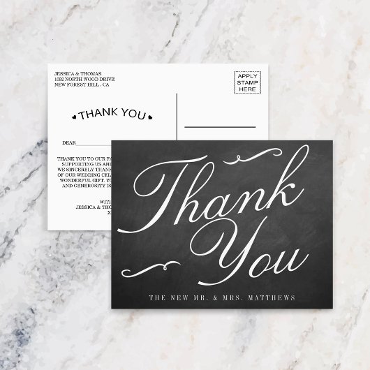 Die Extravagante Chalkboard-Hochzeitskollektion Postkarte