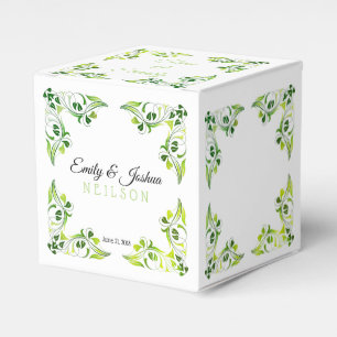 Die Extravagante "Green Leaf Borders Gevor Box" Geschenkschachtel