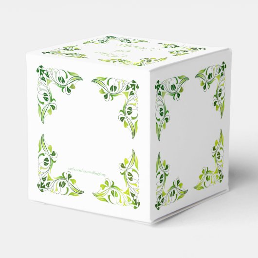 Die Extravagante "Green Leaf Borders Gevor Box" Geschenkschachtel (Rückseite)