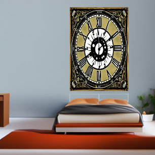 Die extravagante Uhr an der Wand   AI Art Poster