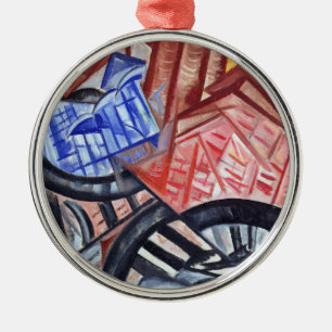 Die Fabrik und die Brücke Silbernes Ornament