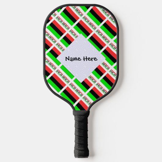 Die Fahne der Afrikanerin Amerikanische Diaspora i Pickleball Schläger (Vorderseite)