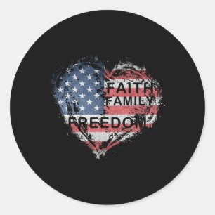 Die Fahne der Familie Farm Freedom American Flag 4 Runder Aufkleber