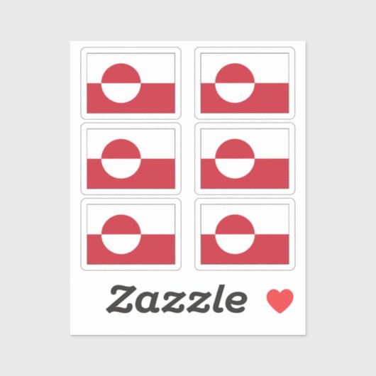 Die Fahne der Grönland-Sammlung von 6 Aufkleber (Blatt)