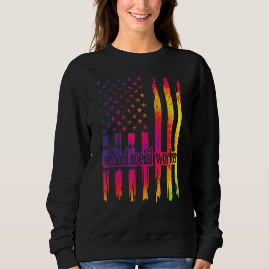Die Fahne der Proud School Social Worker Sweatshirt (Vorderseite)
