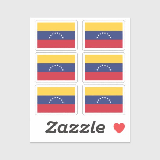 Die Fahne der Sammlung Venezuela von 6 Aufkleber (Blatt)
