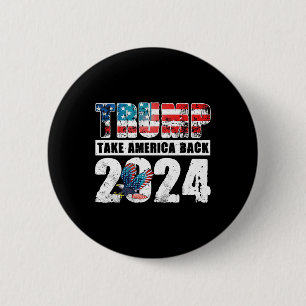 Die Fahne von 2024 rückt Amerika am 4. Juli Trump Button