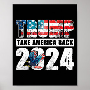 Die Fahne von 2024 rückt Amerika am 4. Juli Trump  Poster