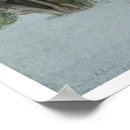 Die Fahrradfahrer in der Villa d'Este, Tivoli (w/c Poster (Ecke)