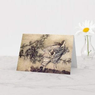 Die Fairies haben Zähne mit Vögeln, Arthur Rackham Karte