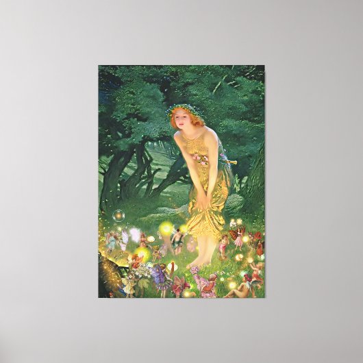 Die Fairies im Mondschein Leinwanddruck (Vorderseite)