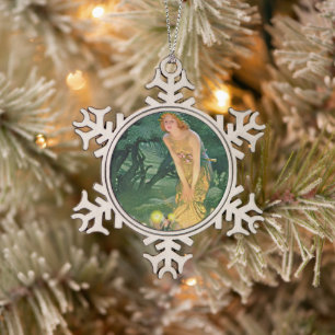 Die Fairies im Mondschein Schneeflocken Zinn-Ornament