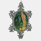 Die Fairies im Mondschein Schneeflocken Zinn-Ornament (Links)