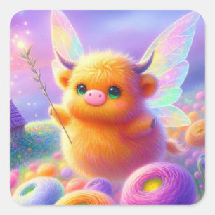 Die Fairy Collection: Highland Cow Aufkleber