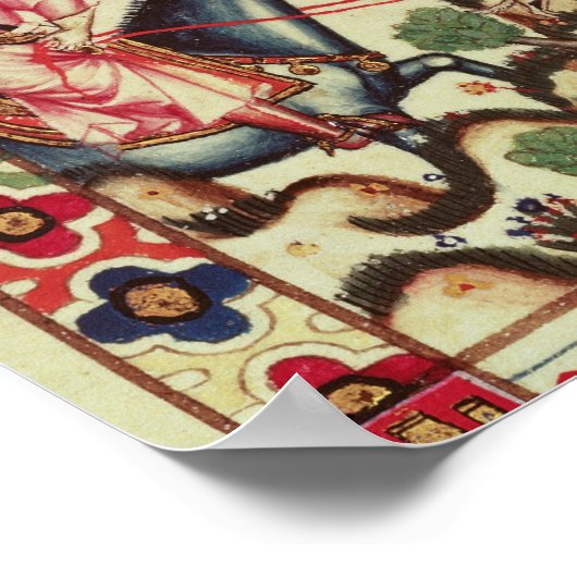 Die Falcon-Jagd, von der Handschrift Poster (Ecke)