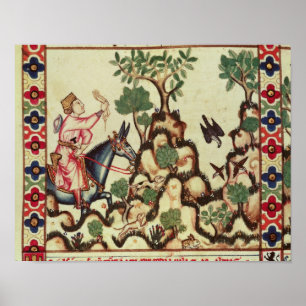 Die Falke-Jagd, vom Manuskript Poster