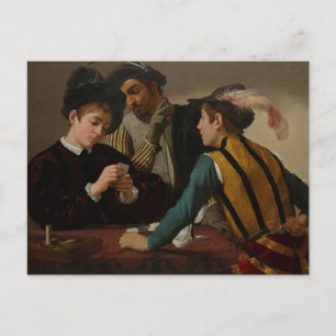 Die Falschspieler von Caravaggio Postkarte