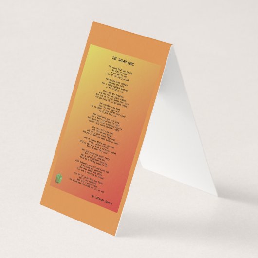 Die Faltkarte für die Salatschale (Vorderseite)