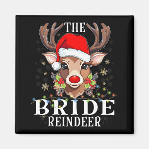 Die Familie Bride Rentier passt Weihnachten zusamm Magnet