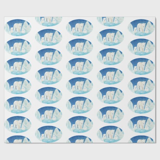 Die Familie der Polarbären Geschenkpapier (Flach)