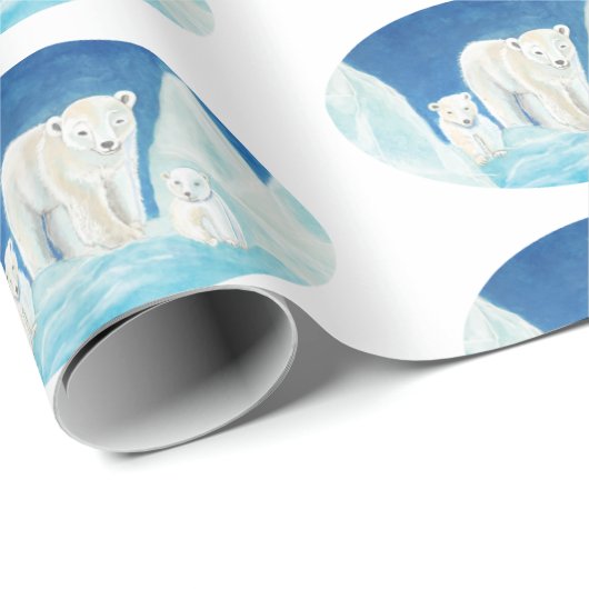 Die Familie der Polarbären Geschenkpapier (Rolleneckpunkt)