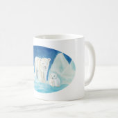 Die Familie der Polarbären Kaffeetasse (VorderseiteRechts)