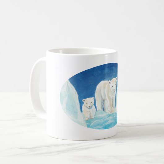 Die Familie der Polarbären Kaffeetasse (Vorderseite Links)