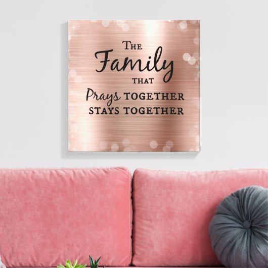 Die Familie, die Prays zusammen Bleibe Leinwanddruck (Insitu (Wohnzimmer))