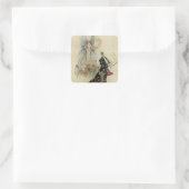 Die Familie dort begrüßte ihre Majestät Quadratischer Aufkleber (Tasche)