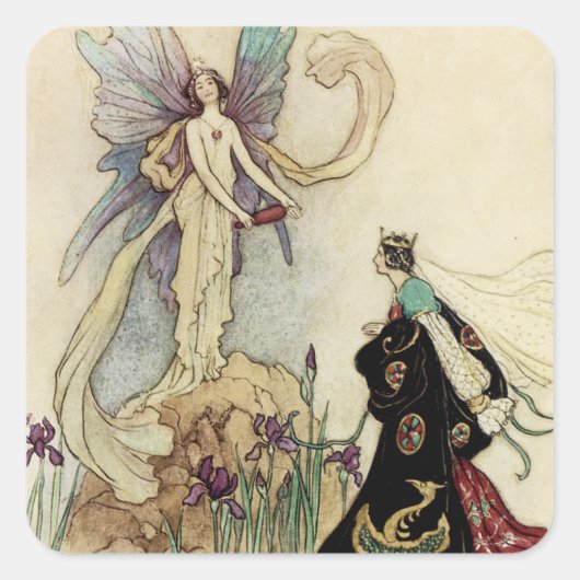 Die Familie dort begrüßte ihre Majestät Quadratischer Aufkleber (Vorderseite)