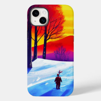 Die Familie genießt einen Winter Sunset Walk Case-Mate iPhone 14 Plus Hülle