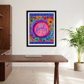 Die Familie ist alles, was mit Blumenrosa Inspirie Poster