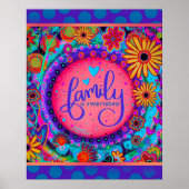 Die Familie ist alles, was mit Blumenrosa Inspirie Poster (Vorne)