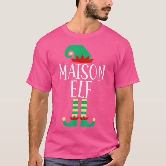 Die Familie Maison Elf passt zu Weihnachten Pajama T-Shirt (Vorderseite)