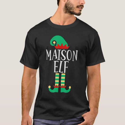 Die Familie Maison Elf passt zu Weihnachten Pajama T-Shirt (Vorderseite)