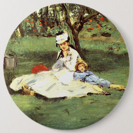 Die Familie Monet in ihrem Garten Edouard Manet Button