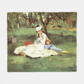 Die Familie Monet in ihrem Garten Edouard Manet Fleecedecke (Vorderseite (Horizontal))